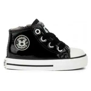 Zapatillas Altas Bebé Charol Negro