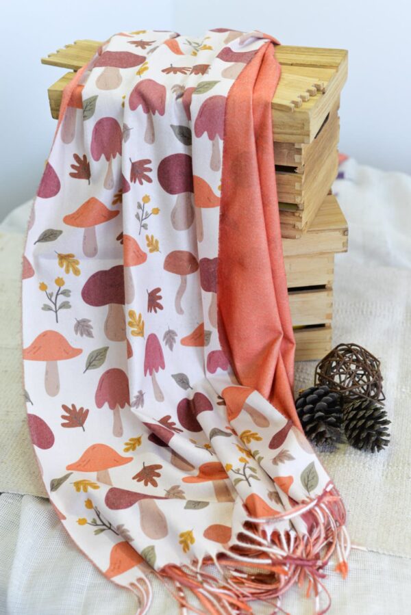 Pashmina Noco Otoño Setas Naranja