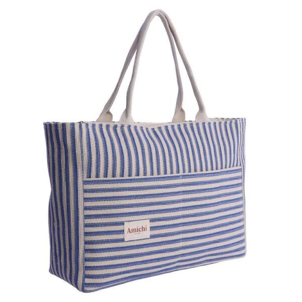 Bolso Playa Amichi Rayas Azules - Imagen 2