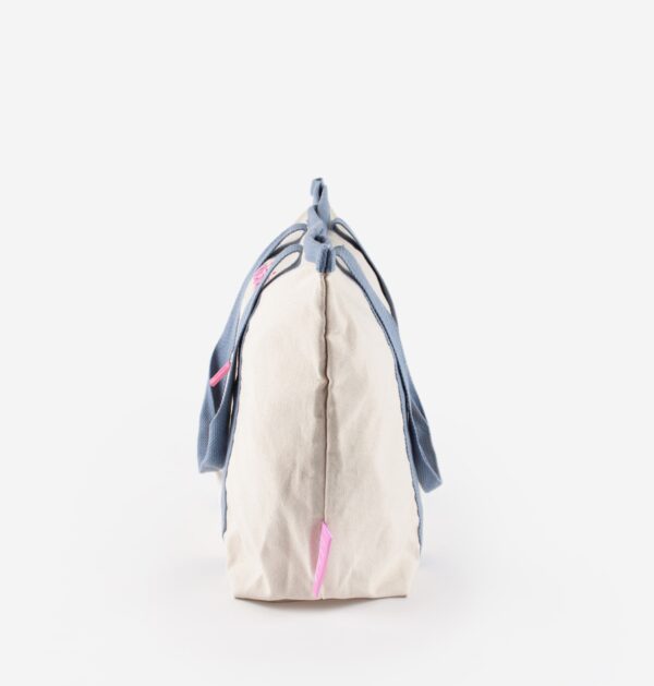 Bolso Playa Victoria Lona Bordado Crudo - Imagen 4