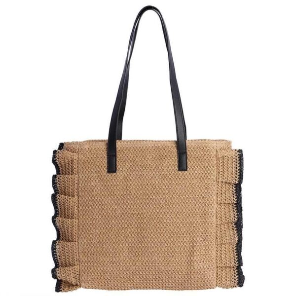 Bolso Shopper Amichi Rafia Camel - Imagen 3