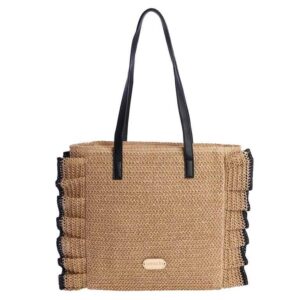 Bolso Shopper Amichi Rafia Camel