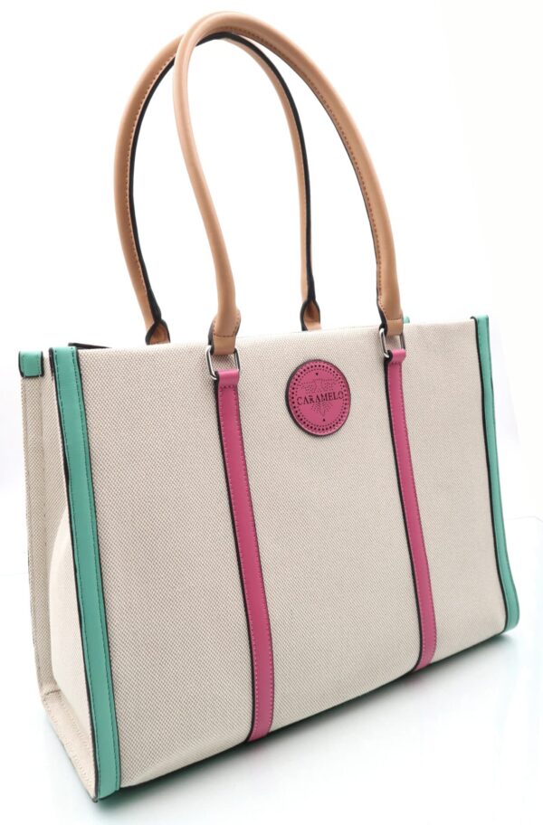 Bolso Nulon Tricolor Caramelo - Imagen 2