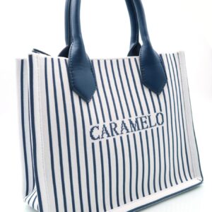 Bolso TextilTricot Franjas Azules de caramelo