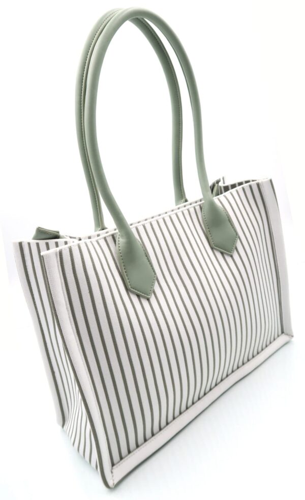 Bolso Textil/Tricot Franjas Verdes - Imagen 3