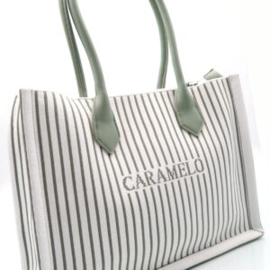 Bolso TextilTricot Franjas Verdes de la marca caramelo