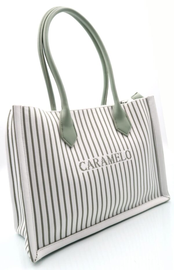 Bolso TextilTricot Franjas Verdes de la marca caramelo