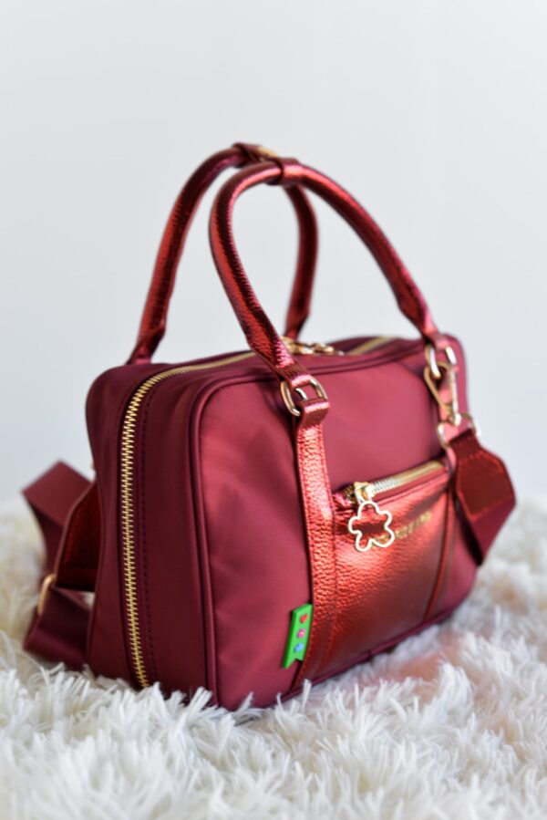 Bolso Nylon Metalizado Agatha Ruiz de la Prada Granate