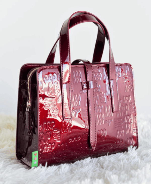 Bolso Tote Charol Logo ARP Granate