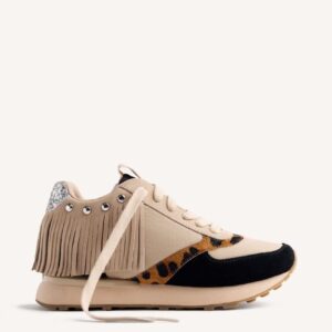 Zapatillas Piel Flecos cuña Bricelyn Gioseppo