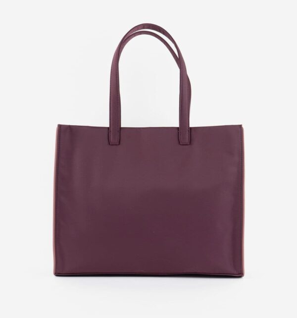Bolso Shopper Rígida Nylon Burdeos - Imagen 2