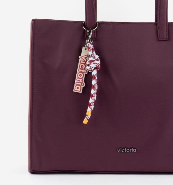 Bolso Shopper Rígida Nylon Burdeos - Imagen 4