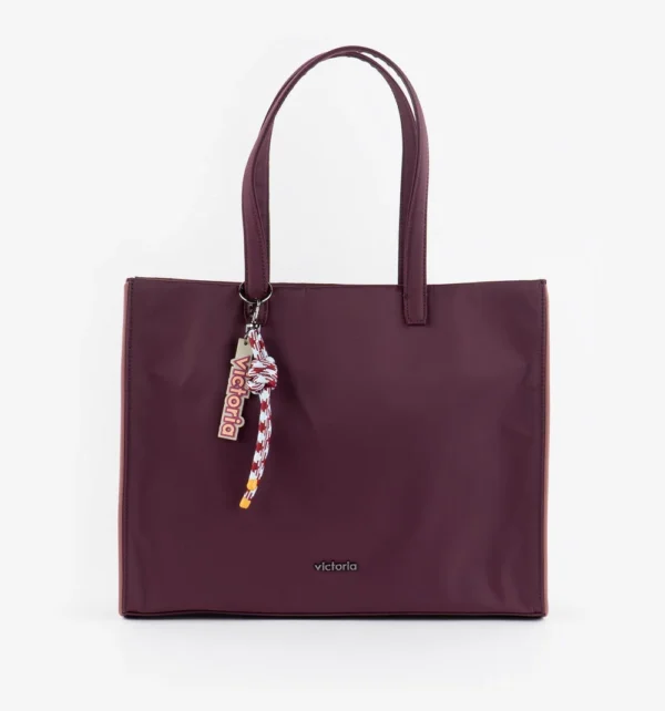 Bolso Shopper Rígida Nylon Burdeos