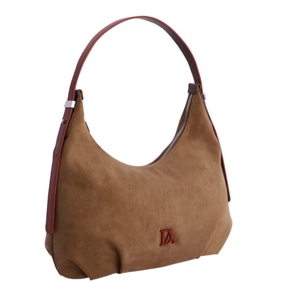 Bolso de Hombro Marrón Don Algodón Ante - Imagen 2