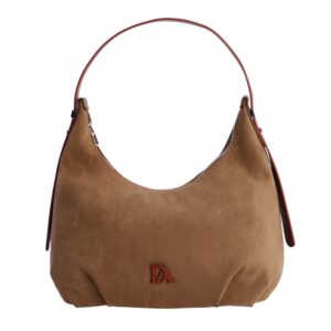 Bolso de Hombro Marrón Don Algodón Ante