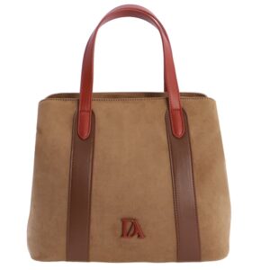 Bolso de Mano Marrón Don Algodón Ante