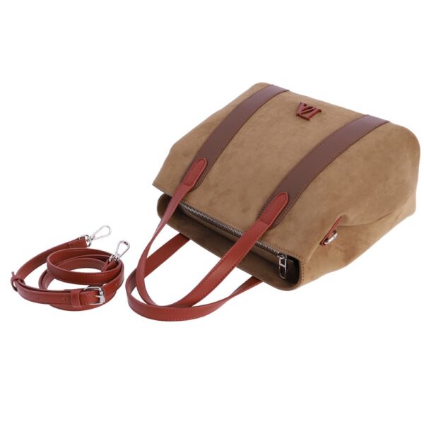 Bolso de Mano Marrón Don Algodón Ante - Imagen 5