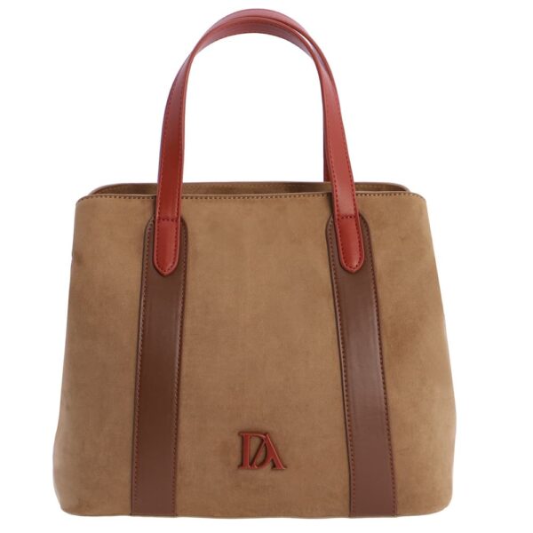 Bolso de Mano Marrón Don Algodón Ante