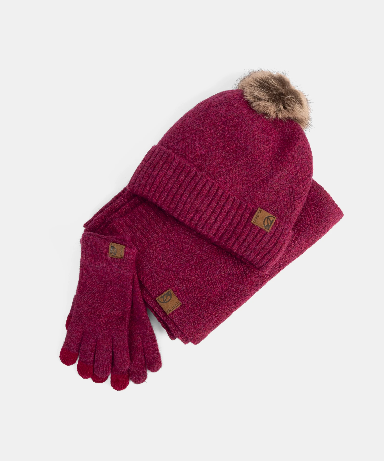 Pack Gorro, Guantes y Bufanda 252852 Granate Pepe Moll