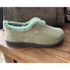 Zapatillas de Casa Plumaflex Pana Kaki 80058 Cerrada