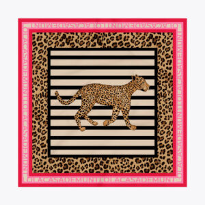 Pañuelo Satinado con Rayas y Animal Print Lola Casademunt
