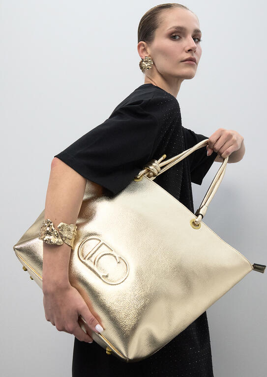 Shopper Desestructurado Dorado Lola Casademunt - Imagen 2