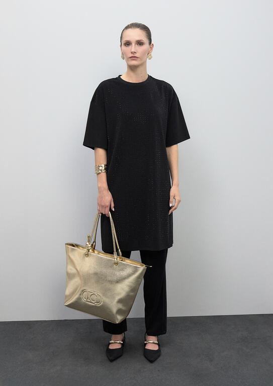 Shopper Desestructurado Dorado Lola Casademunt - Imagen 7