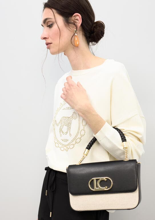 Bandolera con Solapa Efecto Piel Bicolor Lola Casademunt - Imagen 2