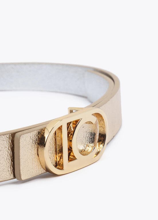 Cinturon Reversible Oro-Plata Hebilla logo Ovalado Lola Casademunt - Imagen 5