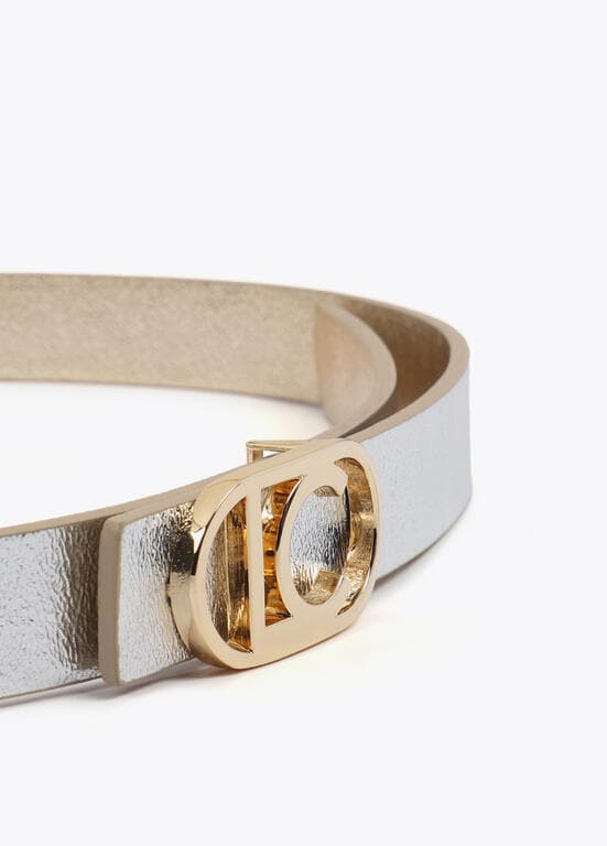 Cinturon Reversible Oro-Plata Hebilla logo Ovalado Lola Casademunt - Imagen 6