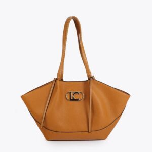 Shopper Mostaza Efecto Piel Asa Trenzada y Lazada Lola Casademunt