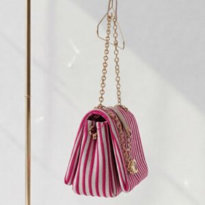 Bandolera Tapa lona líneas Rosa Noco