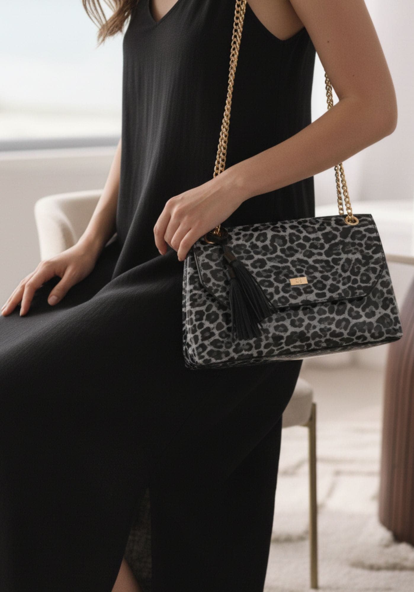 Bandolera charol leopardo Noco - Imagen 2