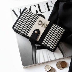 Billetero tejido líneas B&W Noco