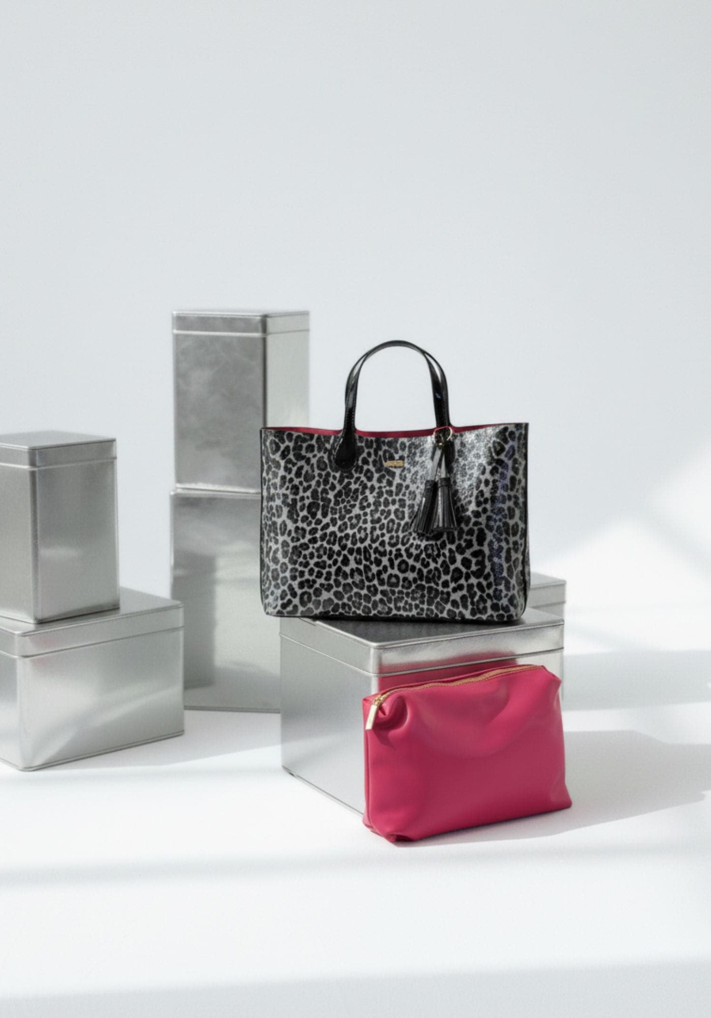 Bolso shopper charol leopardo Noco - Imagen 4