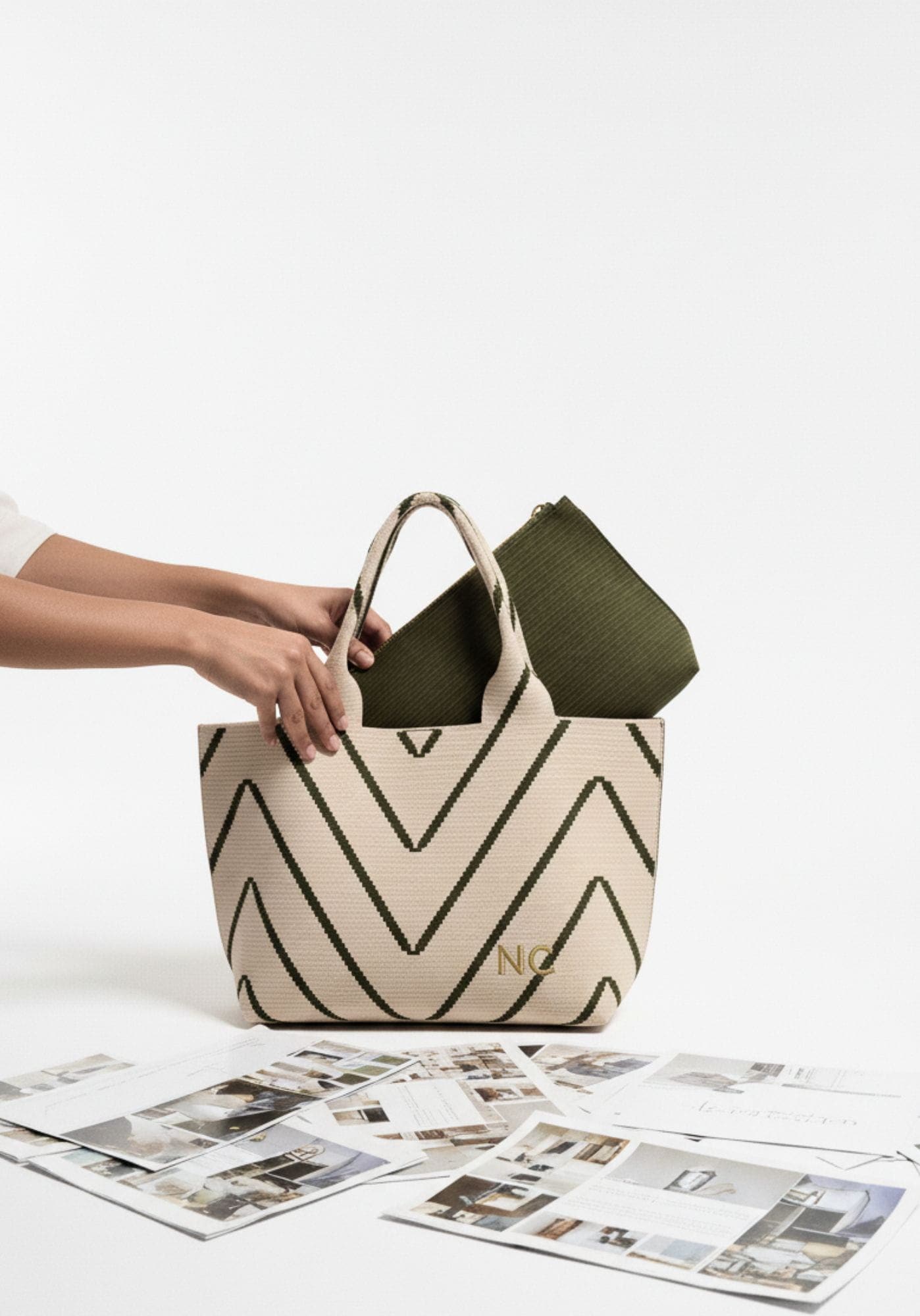 Bolso shopper tejido zigzag Noco - Imagen 2