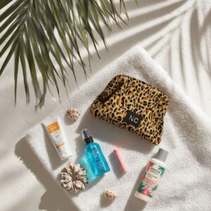 Neceser Rafia Leopardo Noco