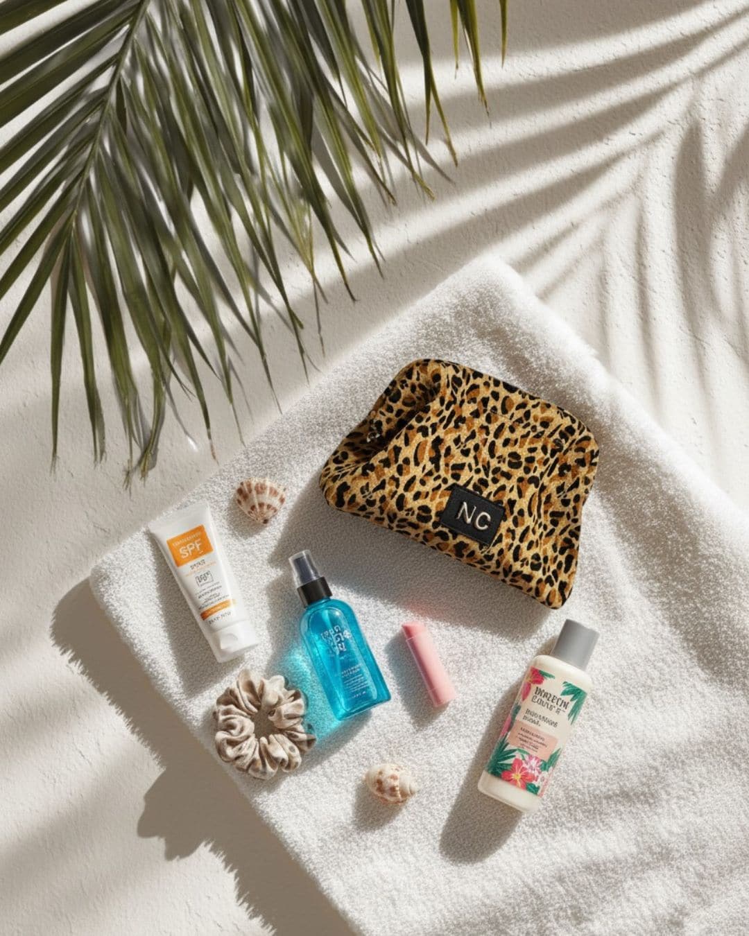 Neceser Rafia Leopardo Noco