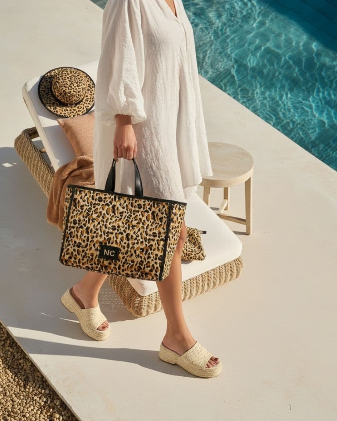 Shopper Rafia Leopardo Noco - Imagen 2