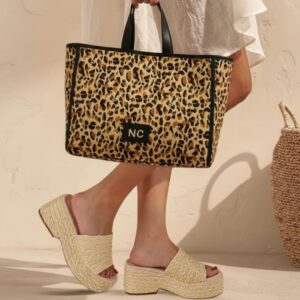 Shopper Rafia Leopardo Noco