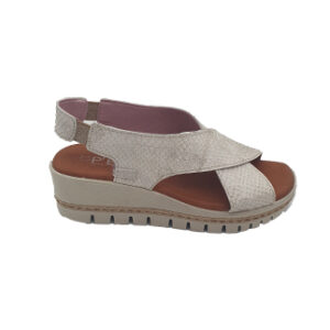 Sandalia Serpiente Marsella Platino-Blanco Pekas