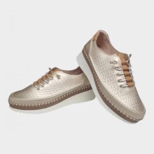 Zapatilla Deportiva con cuña Platino Rosa Amada