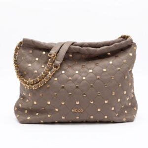 Bolso Saco Tachuelas Beige Noco