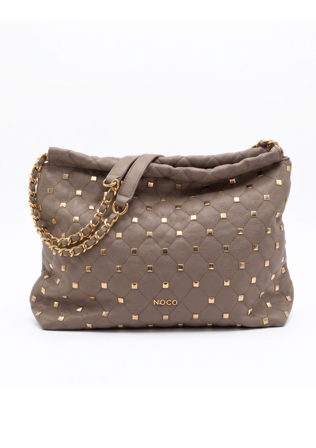 Bolso Saco Tachuelas Beige Noco