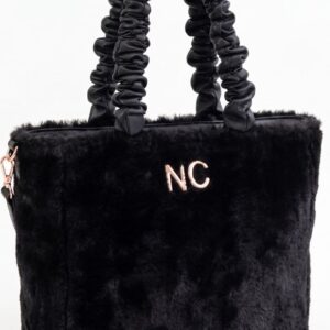 Tote Pelo asa Plisada Negro Noco