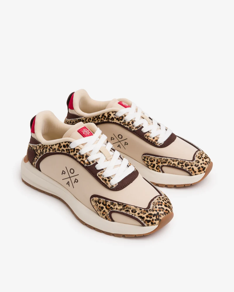 Deportiva Leopardo Beige Blake Popa - Imagen 3