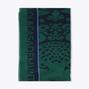 Fular Azul-Verde Medallón Tigre Lola Casademunt