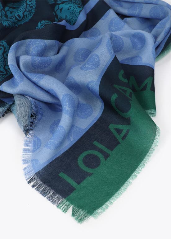 Fular Azul-Verde Medallón Tigre Lola Casademunt - Imagen 8