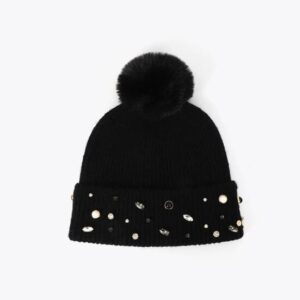 Gorro en Negro con Perlas y Cristales Lola Casademunt