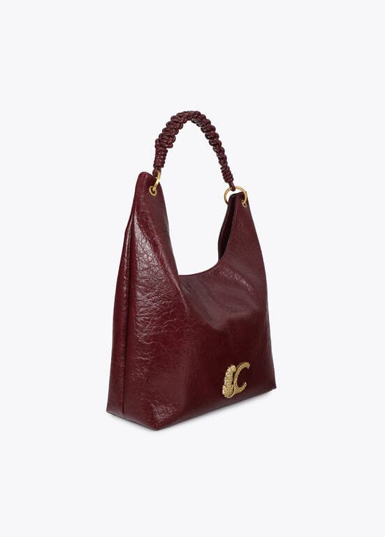 Shopper Burdeos con Asa Trenzada Lola Casademunt - Imagen 2